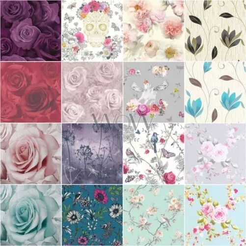 Papier Peint Fleur Jardin Botanique Prairie Roses Fleurs - Choisissez Design