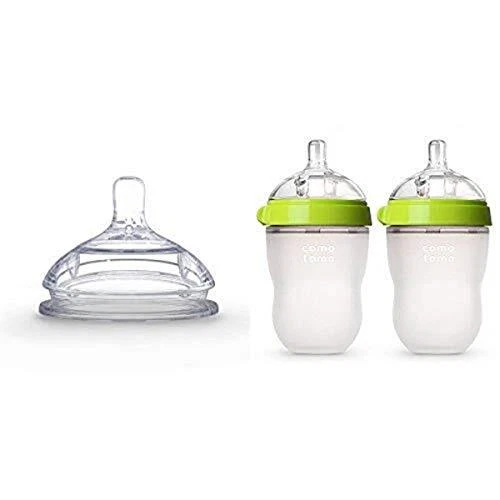 Comotomo 2 Pack Silicone Nipple and Baby Bottle