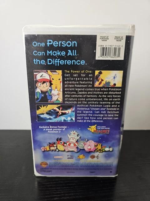 POKEMON THE MOVIE 2000 VHS White Plastic Clamshell Pre-Owned Tested £14 ...