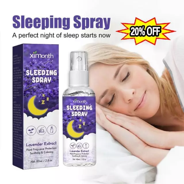 60ml Lavender Spray Sleep Aid Relaxation Sleep Well Lavender Pillow Mist *