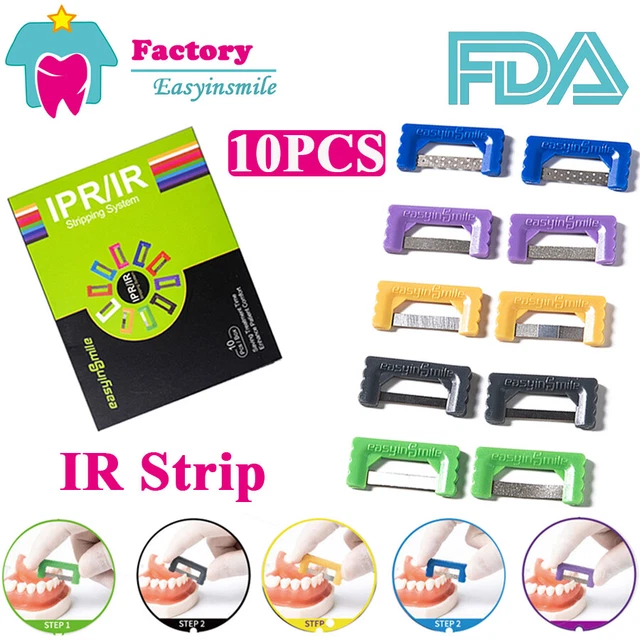10Pcs Dental IR Strip Ortho Interproximal Enamel Restorative Strips 0.08/0.1/0.2