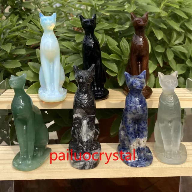 Wholesale Natural Mixed Hairless Cat Quartz Crystal Skull Carved Figurines 3"