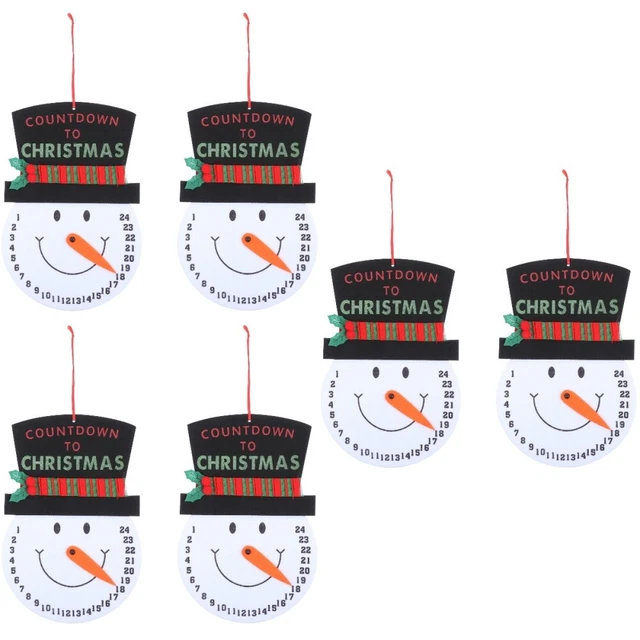6 piezas Calendario Creativo Cuenta Regresiva Navidad Tema Hogar Calendario Colgante