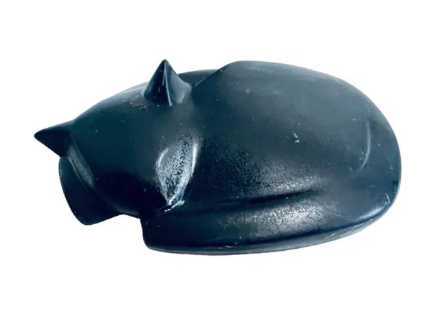 Ceramic Black Sleeping Cat Table Top Decor