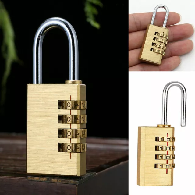 Security Brass 4 Digit Combination Padlock Luggage Lock Travel Suitcase Code