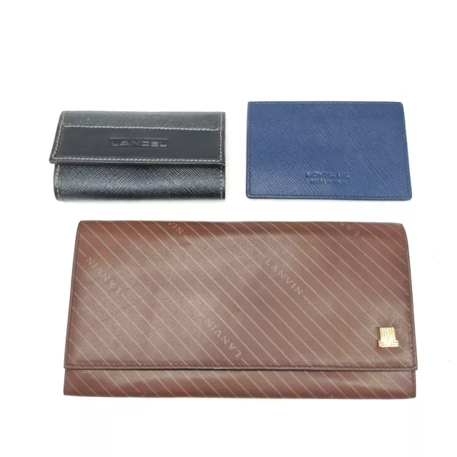 Lanvin Long Wallet Lancel Mont blanc Key Case Card Case 3 set   Leather 3303403