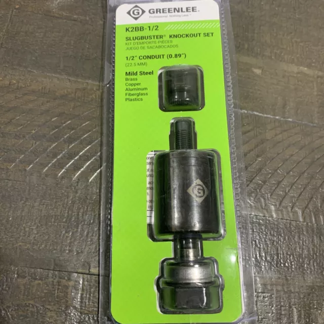 Greenlee K2BB-1/2 1/2" (0.89") Conduit Size Slug-Buster® Manual Knockout Set