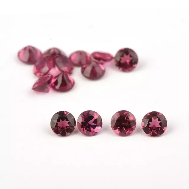 100% Natürlich Rosa Turmalin 3mm Runde Form Facettiert Cut Lose Edelstein 50 Pcs