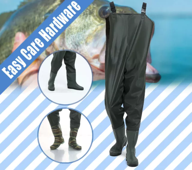 Wader Fishing Trouser PVC Outdoor Boot Waterproof chest 40 - 46 EU 6.5 - 11.5 AU