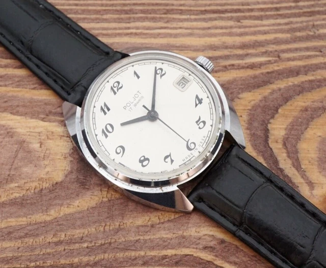 Orologio da polso vintage da uomo POLJOT 17 gioielli dati meccanici epoca sovietica orologio URSS
