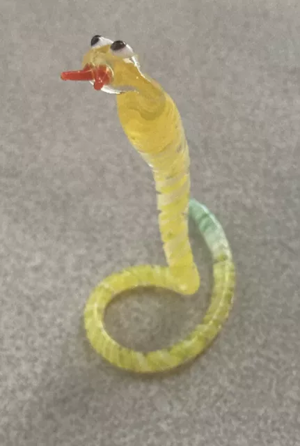 Whitby Glass Snake - Perfect Condition- 7cm Tall 5cm Wide At Base