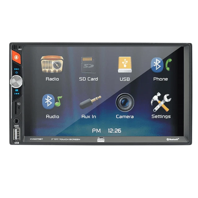 XVM279BT 7" LED touch screen dual Din Stereo Bluetooth Micro SD USB