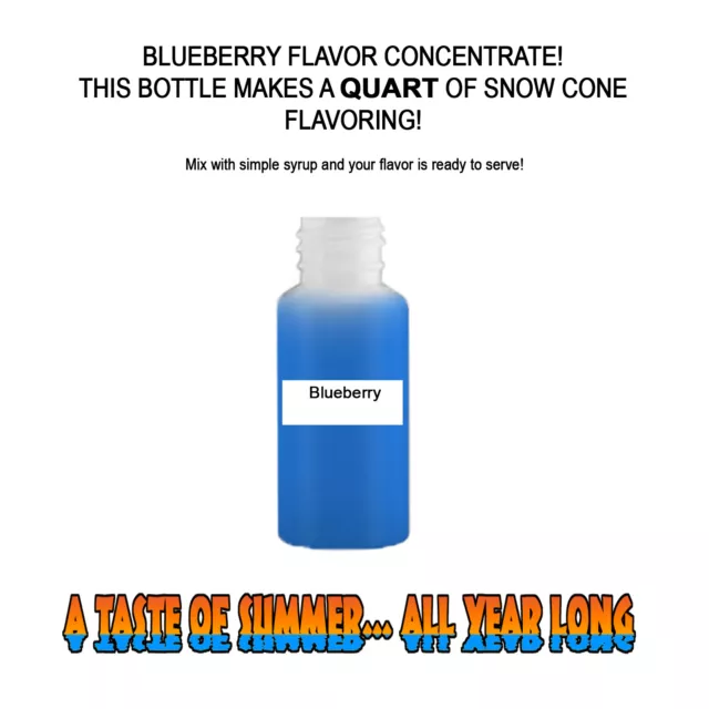 Blueberry Mix Snow Cone/Shaved Ice Flavor Concentrate Makes 1 Quart