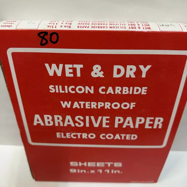 9"x11" Wet & Dry Electro Coated Abrasive Paper Silicon Carbide 80 Grit NEW