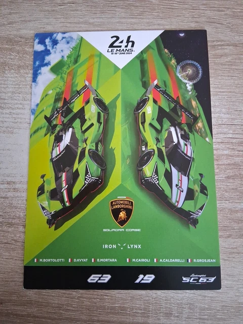 Carte Dédicacée 24 Heures Du Mans 2024 #85 Lamborghini Iron Dames – 21x15cm