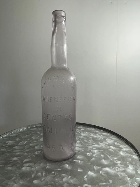 Farmacia La Benefica Habana Medicine Cuban Bottle Vintage.