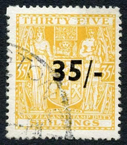 New Zealand Postal Fiscal 1939 SGF186 35/- on 35s orange-yellow VFU
