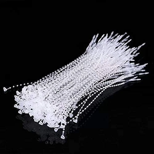 5 Inch Beaded Adjustable Loop Tie Fasteners, 1000 Pcs- Natural