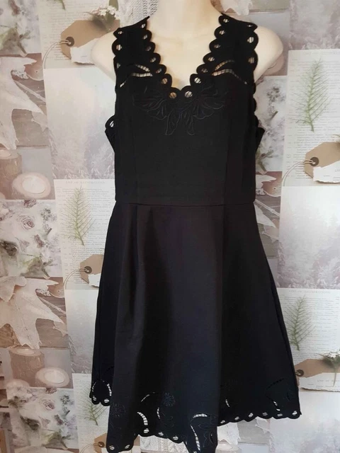 Ted baker v discount neck embroidered skater dress