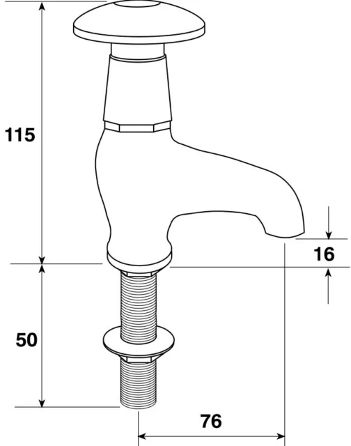 Pegler Performa self-closing basin pillar tap for cold water. Non-concussive 876 2