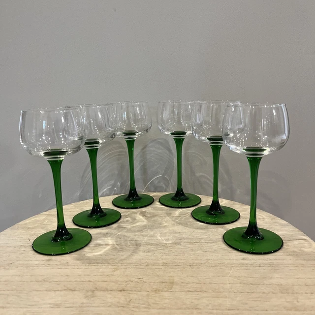 12 Verres Vintage Luminarc Vert Clair – Élégance Rétro, Sans Fêle