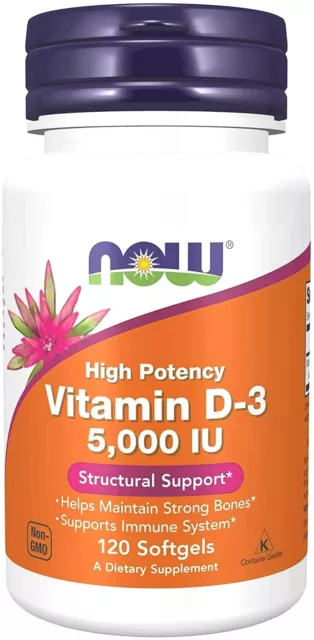 NOW FOODS Vitamin D3 5000 IU - 120 / 240 Softgels