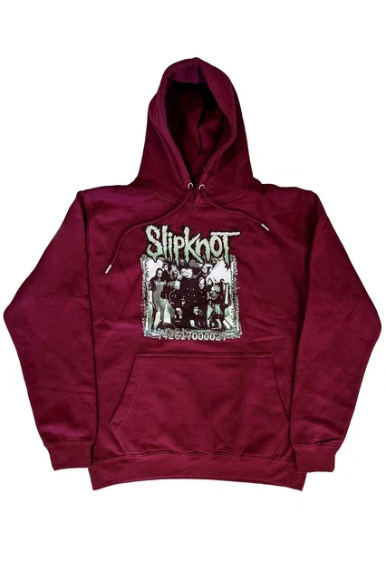 Slipknot Hoodie Barcode Photo Band Logo new Official Unisex Maroon Red Pullover
