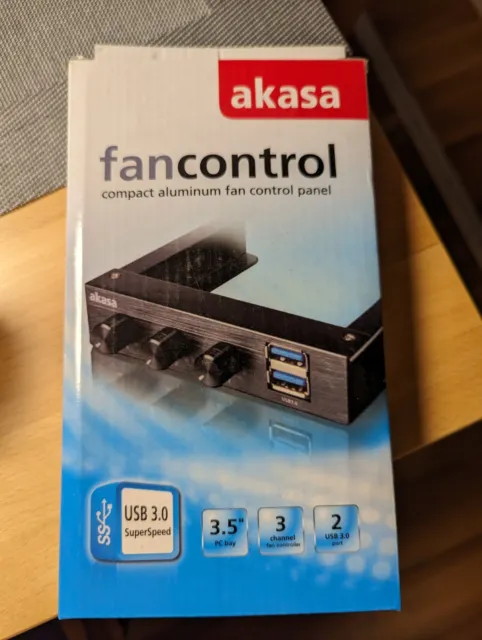 Akasa fan control compact aluminium fan control panel in OVP