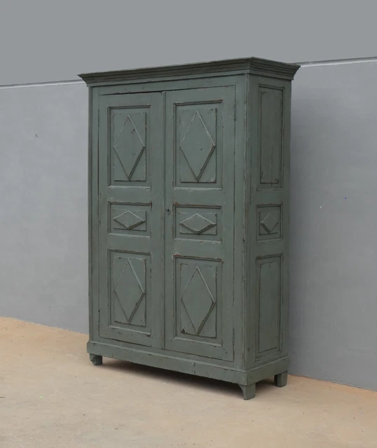 Antico armadio in legno laccato Shabby Chic, fine '800 - L 149,5 cm!
