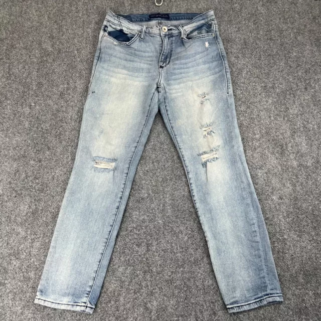 ROCK & REPUBLIC Jeans Berlin Ankle Size 10 Blue Distressed Skinny ...