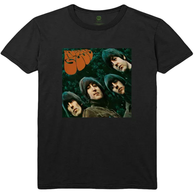 The Beatles 'Rubber Soul Album Cover' (Noir) T-Shirt - NOUVEAU ET OFFICIEL!