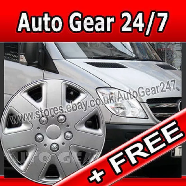 16" inch Silver 7 Spoke Slightly Domed & Deep Car Van Wheel Trims Caps Covers +F