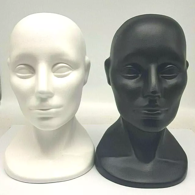 Hard Plastic Men Mannequin Head Dummy Black & white  color Hat GAS MASK Display