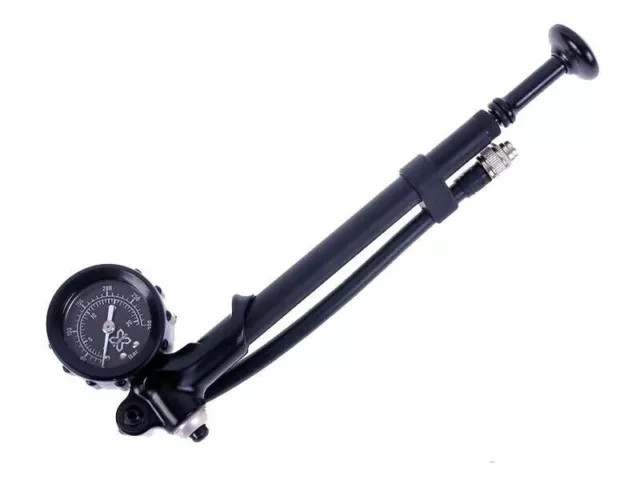High Pressure 350psi MTB Compact Suspension Fork Rear Shock Pump compatible FOX 2