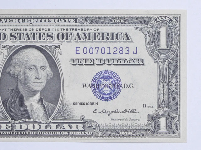 1935-H Silver Certificate $1 Blue Seal - Uncirculated US Paper Money *0378