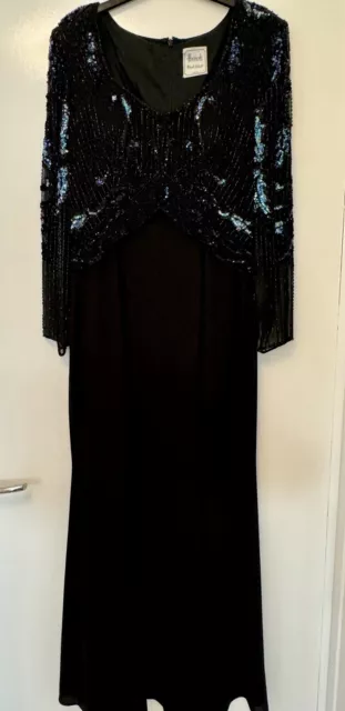 Frank Usher Vintage Evening Dress (12) (Harrods) With Beaded Top /Ball Gown