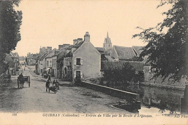 Cpa 14 Guibray Entree De La Ville Par La Route D'argentan