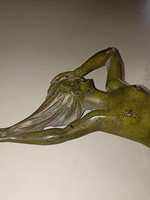 Statue Ange Baptismal En Résine - Finition Bronze Patiné - Hauteur 20cm - État Neuf