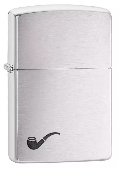 Zippo Windproof Pipe Lighter Brushed Chrome GENUINE Brand New & Boxed