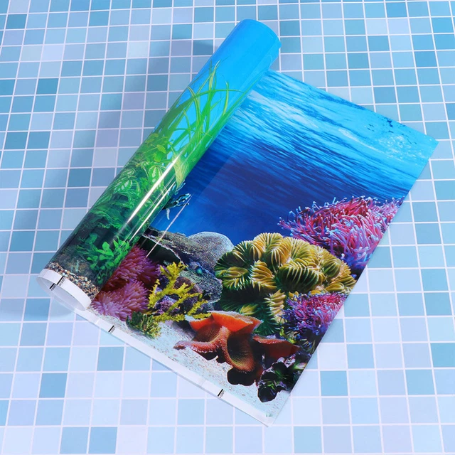 Sfondo Per Acquario Nero In PVC 40x200cm - Pellicola Stativa Senza Colla, Facile Da Applicare