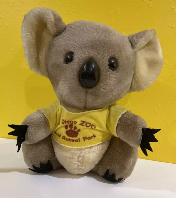 Vintage San Diego Zoo 1977 Koala Plush 10" Bear Yellow Shirt Collectible