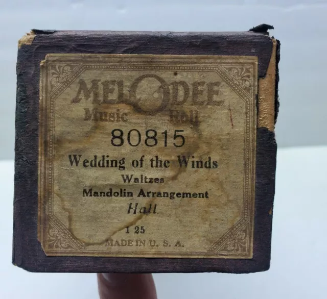 Melodee Song Roll Player Piano WEDDING OF THE WINDS 80815 Waltzes VTG USA EUC