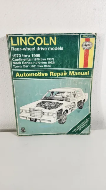 Haynes Repair Manual 59010 Lincoln Continental Mark Series Town Car 1970 - 1995