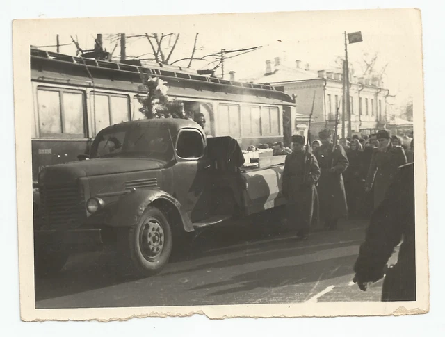 Photo Funeral Truck Death of the military Tram City transport Post Mortem VTG