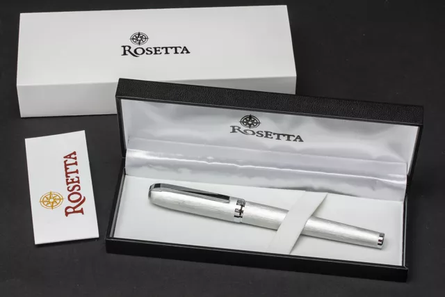 Rosetta Vulcan Rollerball Pen, Monochromatic Matte Silver NOS