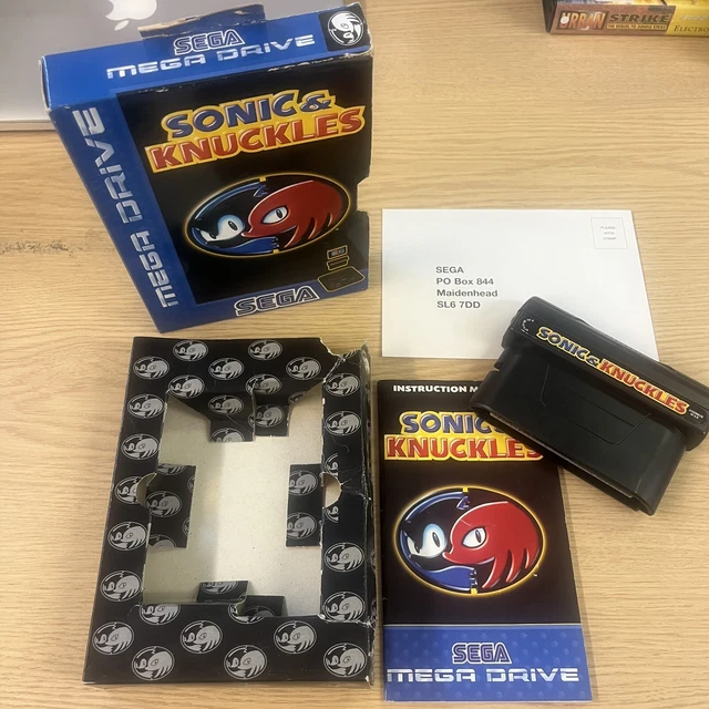 SONIC & KNUCKLES Sega Megadrive Game with Box & Manual Rare Classic UK ...