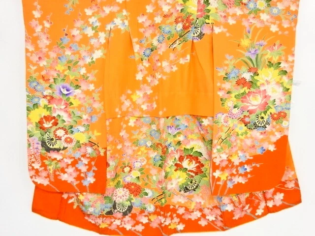 02801# Japanese Kimono / Kimono For Girls / Floral Cart