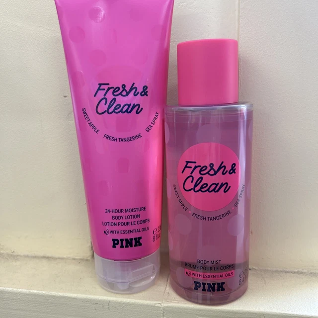 New VICTORIA’S SECRET PINK FRESH & CLEAN FRAGRANCE BODY LOTION 8 oz MIST 8.4 oz
