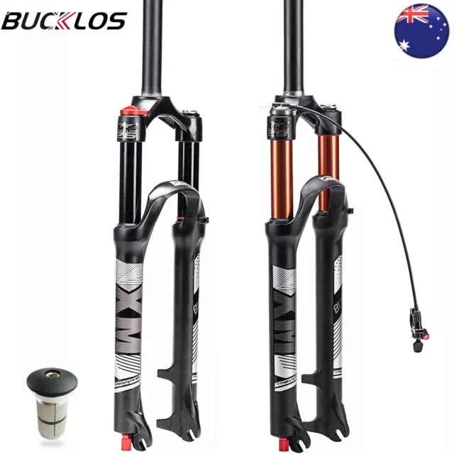 BUCKLOS 26/27.5/29" MTB Bike Air Suspension Fork 120mm Travel Remote/Manual Lock