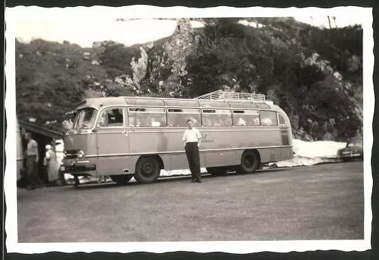 Fotografie Bus Mercedes Benz, Omnibus - Reisebus der Deutschen Bundespost